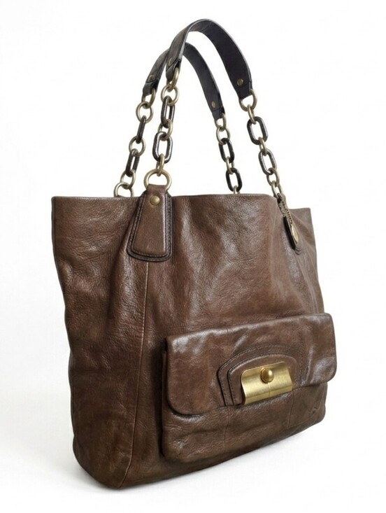 Coach Handbags - ​Coach Vintage Kristin Brown Leather Tote / Hobo (Style 14214) Purple Lining